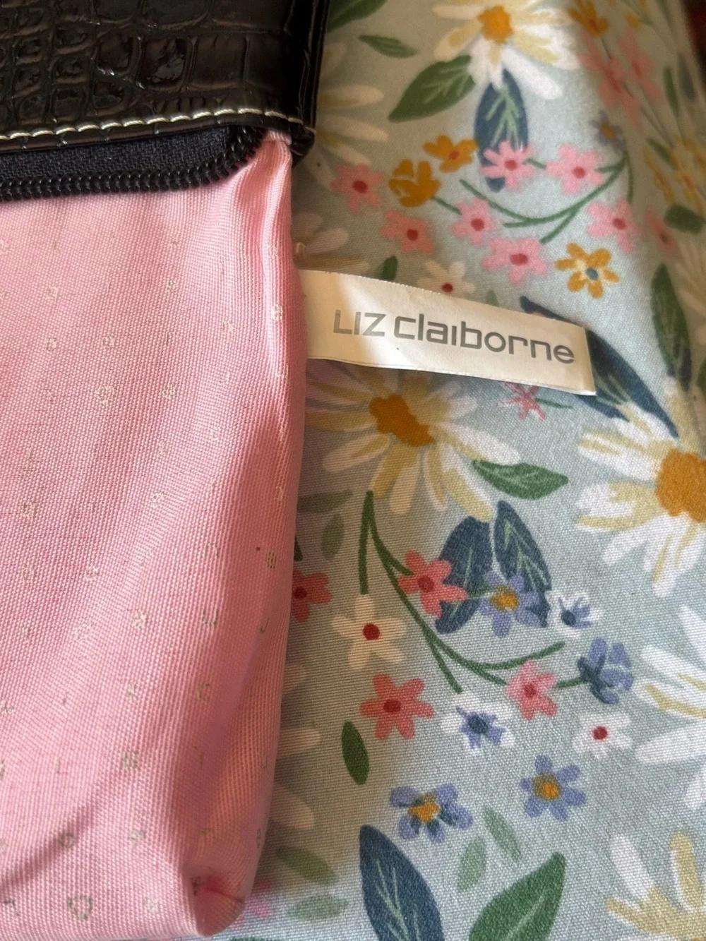 Liz Claiborne pebbled leather wristlet